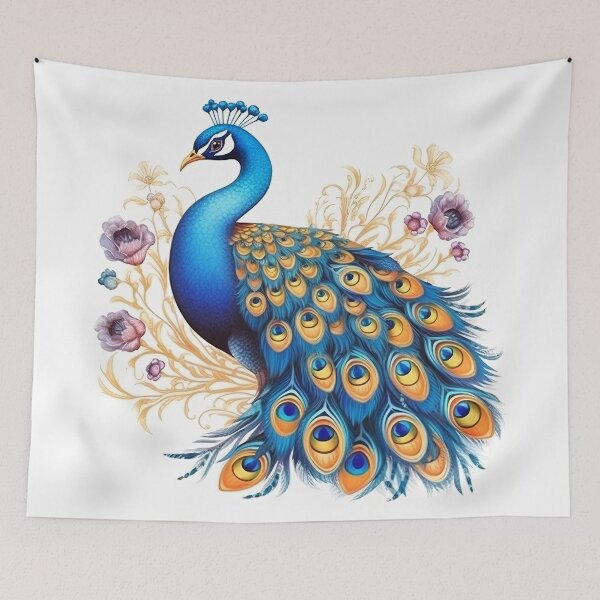 Item preview, Beautiful Peacock Bird with Flowers designed and sold by LilyBell6.