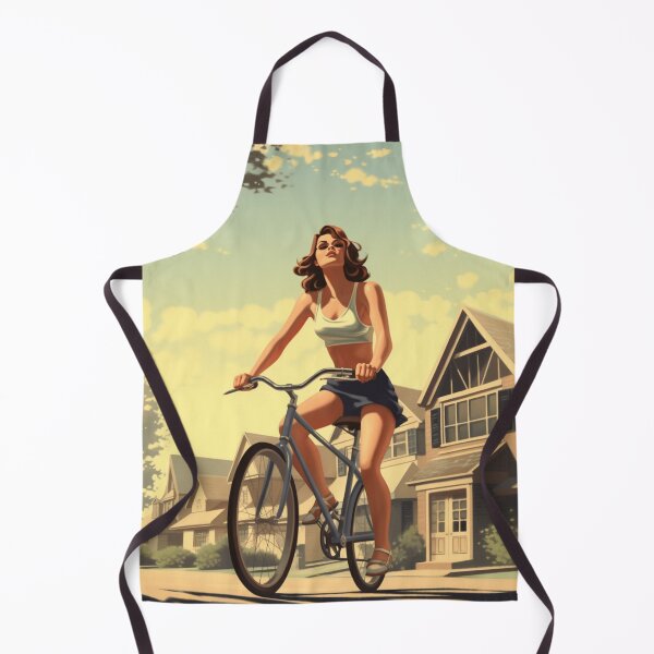 Item preview, A Pin Up Girl Riding a Bicycle designed and sold by GoodOldVintage.