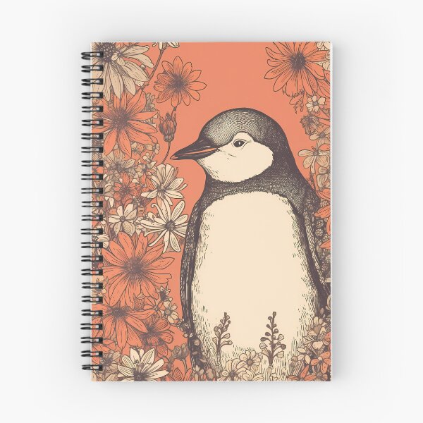 Aperçu de l'œuvre Pingouin dans un champ de fleurs Illustration créée et vendue par 11pixeli.