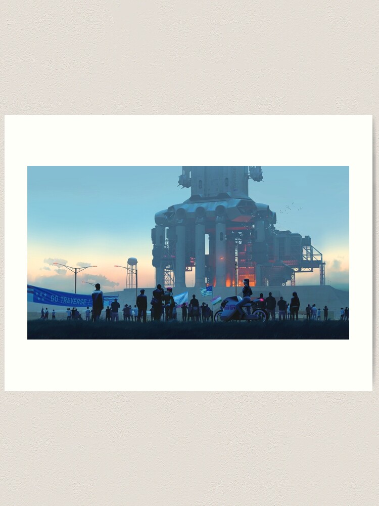 Thumbnail 2 of 3, Art Print, Space Elevator designed and sold by peterpopkencom.