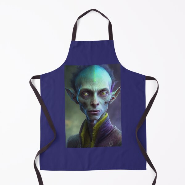 Item preview, Green and Purple Alien with Green Cat Eyes in a Purple Suit with a High Collar designed and sold by LovelaceVisuals.