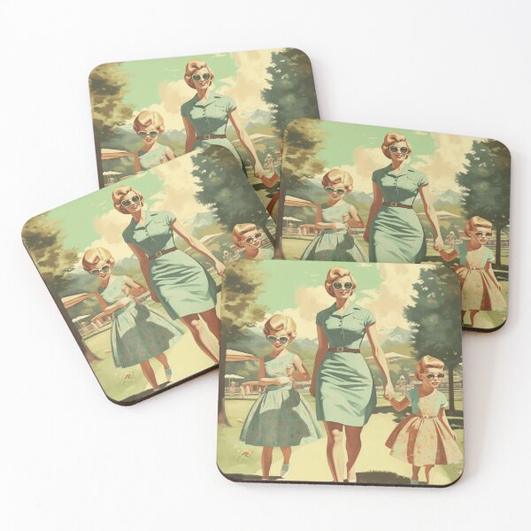 Item preview, A Classic Pin Up Woman and Her Daughters at the Park designed and sold by GoodOldVintage.