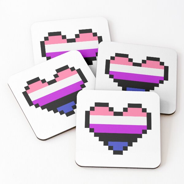 Item preview, Heart flag from Género fluido / Gender fluid community pixel art white background designed and sold by Axel-Speed.