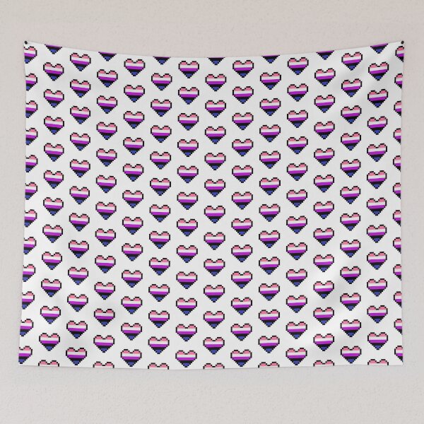 Item preview, Heart flag from Género fluido / Gender fluid community pixel art white background designed and sold by Axel-Speed.