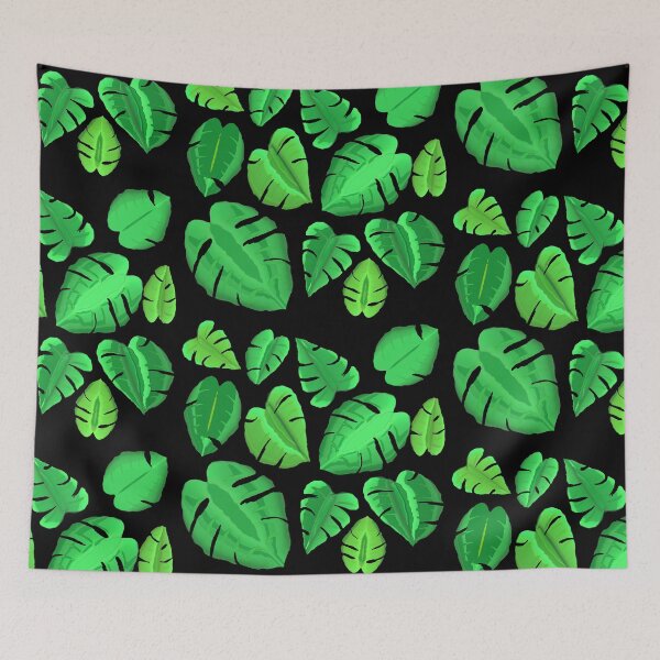 Item preview, Monstera Plant Leaf Pattern (Black Background) designed and sold by ArtByLM.
