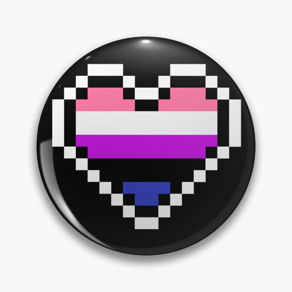 Item preview, Heart flag from Género fluido / Gender fluid community pixel art black background designed and sold by Axel-Speed.