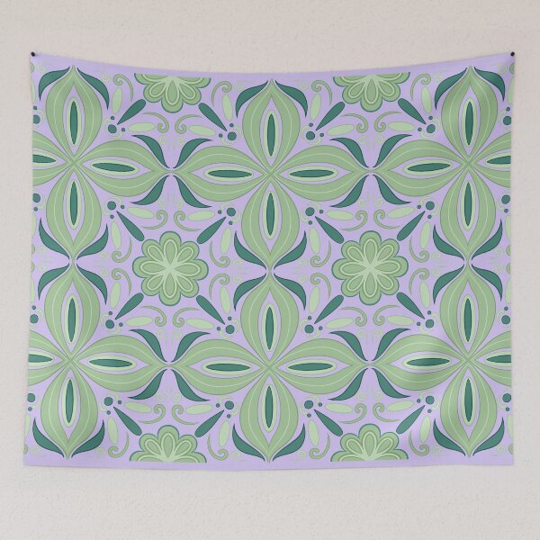 Item preview, Matcha and Lilac Repeating Wallpaper designed and sold by viridessense.