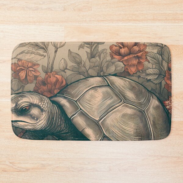 Item preview, Turtle in a field of flowers Illustration designed and sold by 11pixeli.