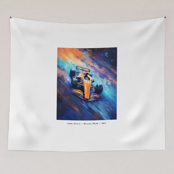 Item preview, Lando Norris Mclaren MCL34 2019 F1 Watercolour Painting Print designed and sold by PicTechNowArt.