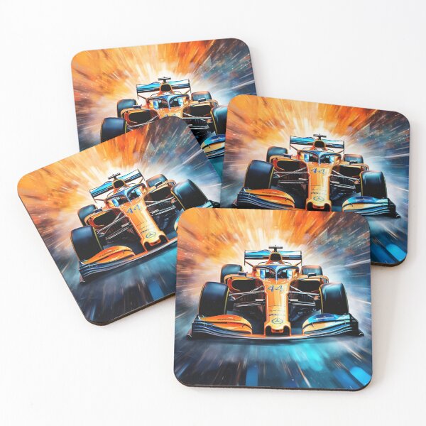 Item preview, Lando Norris Mclaren MCL34 2019 F1 Watercolour Painting Print designed and sold by PicTechNowArt.