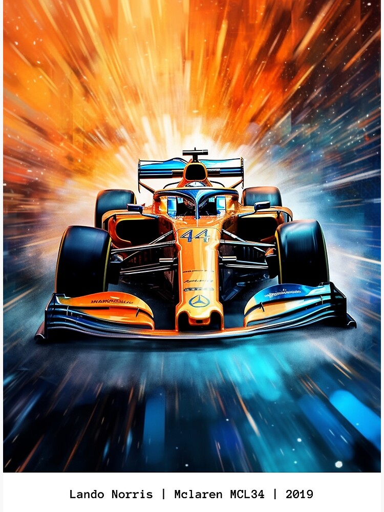 Lando Norris Mclaren MCL34 2019 F1 Watercolour Painting Print