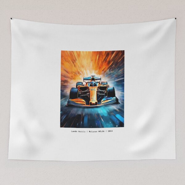 Item preview, Lando Norris Mclaren MCL34 2019 F1 Watercolour Painting Print designed and sold by PicTechNowArt.