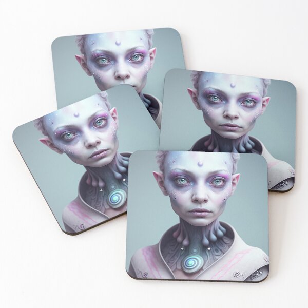 Item preview, Sullen Alien Female with Light Blue Eyes designed and sold by LovelaceVisuals.