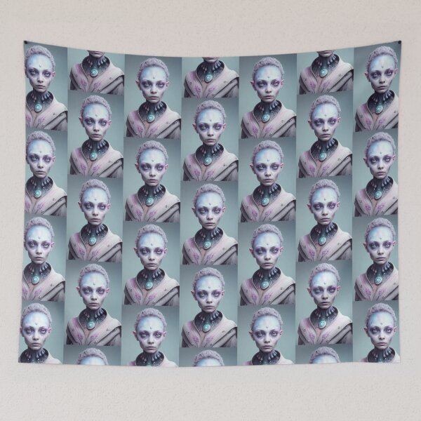 Item preview, Sullen Alien Female with Light Blue Eyes designed and sold by LovelaceVisuals.