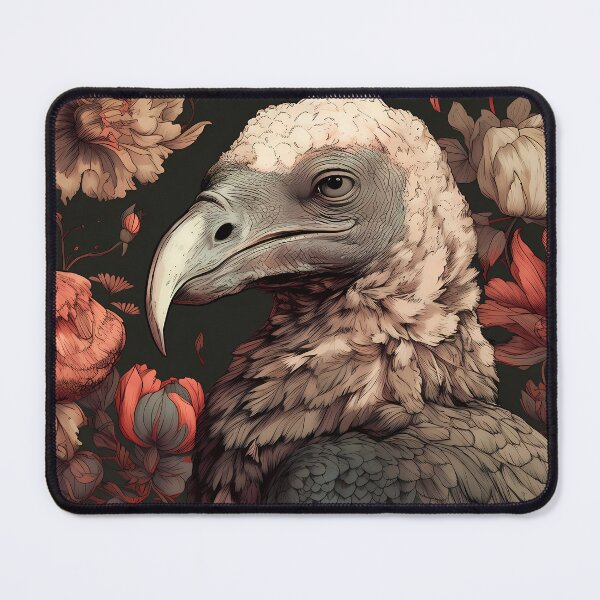 Item preview, Vulture Illustration in a field of flowers designed and sold by 11pixeli.