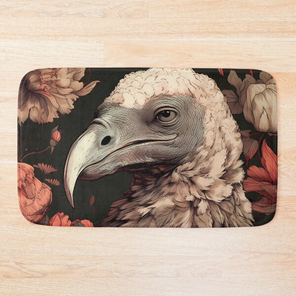 Item preview, Vulture Illustration in a field of flowers designed and sold by 11pixeli.