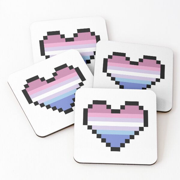 Item preview, Heart flag from Bigénero / Bigender community pixel art white background designed and sold by Axel-Speed.