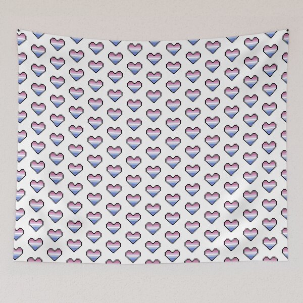 Item preview, Heart flag from Bigénero / Bigender community pixel art white background designed and sold by Axel-Speed.