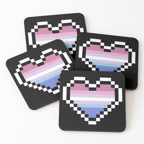 Item preview, Heart flag from Bigénero / Bigender community pixel art black background designed and sold by Axel-Speed.