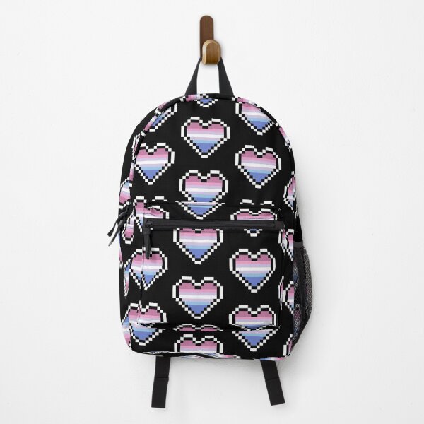 Item preview, Heart flag from Bigénero / Bigender community pixel art black background designed and sold by Axel-Speed.