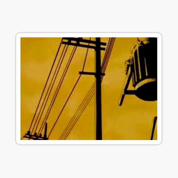 Item preview, Serial Experiments Lain Power Lines Aesthetic Sticker  designed and sold by MerikuroCreates.
