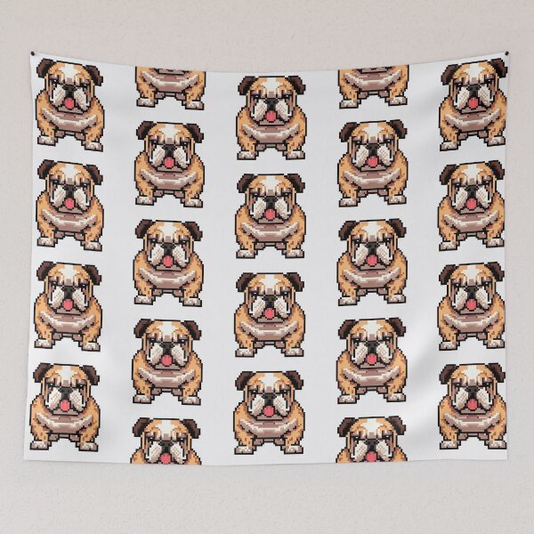 Item preview, Lovely Bulldog Pixel Portrait in 2D - Pixel Dog Art designed and sold by Woof-n-Wear.