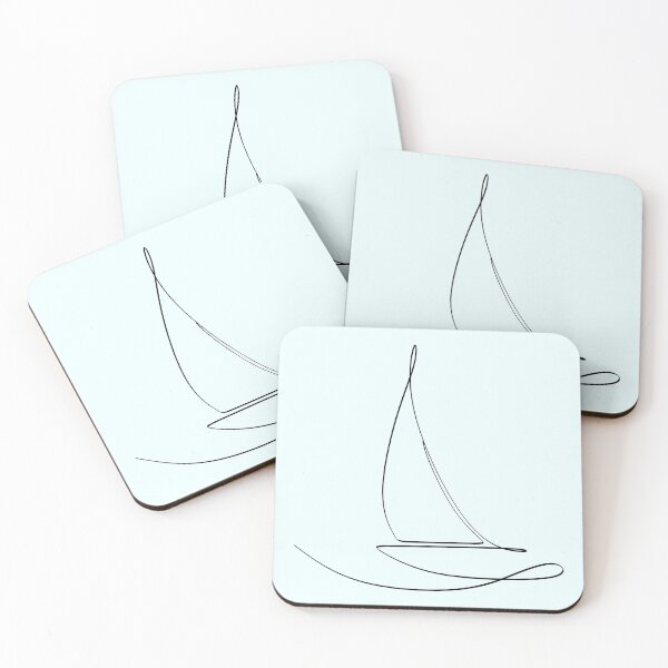 Item preview, Continuous one line drawing of a sailboat. Nautical theme designed and sold by AllaLineArt.