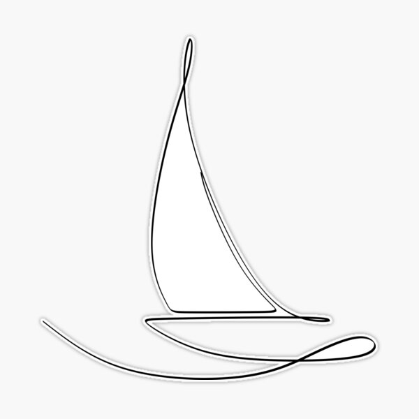 Continuous Single Line Drawing Art Of Luxury Yacht. Speed Boat