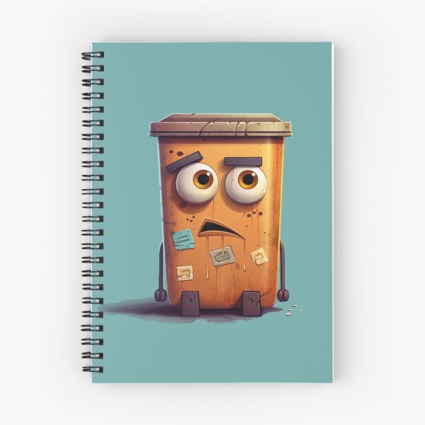 Item preview, Sad Cartoon Trash Bin designed and sold by Digital-Livvy.