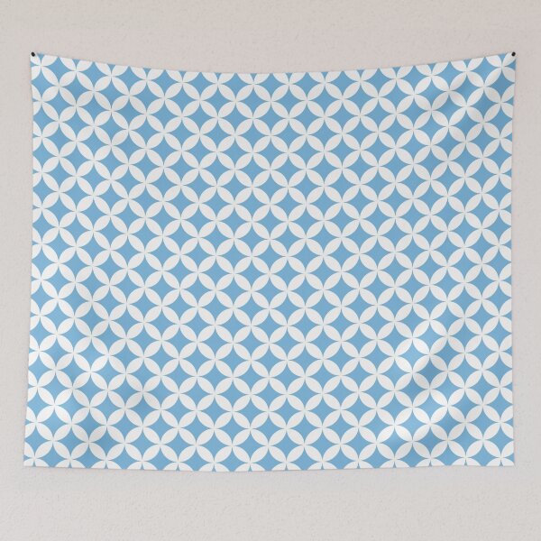 Item preview, Midmod Geometric Pattern (sky blue/white) designed and sold by Design Minds Boutique.
