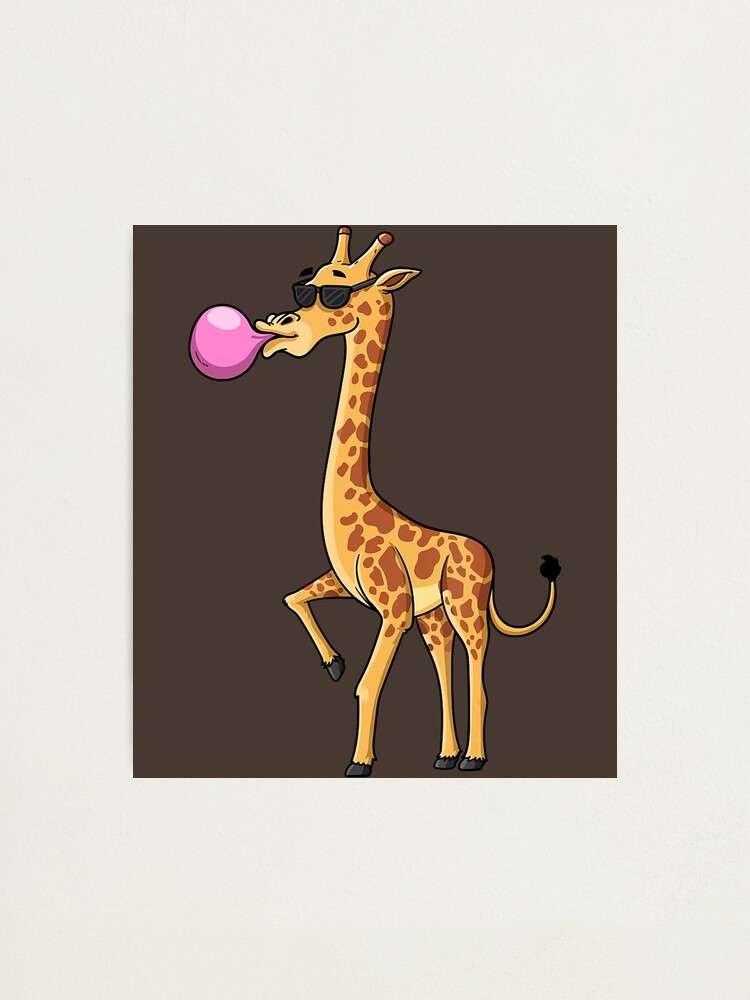 Funny Blowing Bubble Gum Giraffe Animal Lover Chewing Candy Shirt