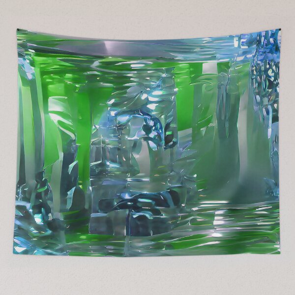 Item preview, Glimmering Blue and Green Flowing Waterfall designed and sold by deniselynnimage.