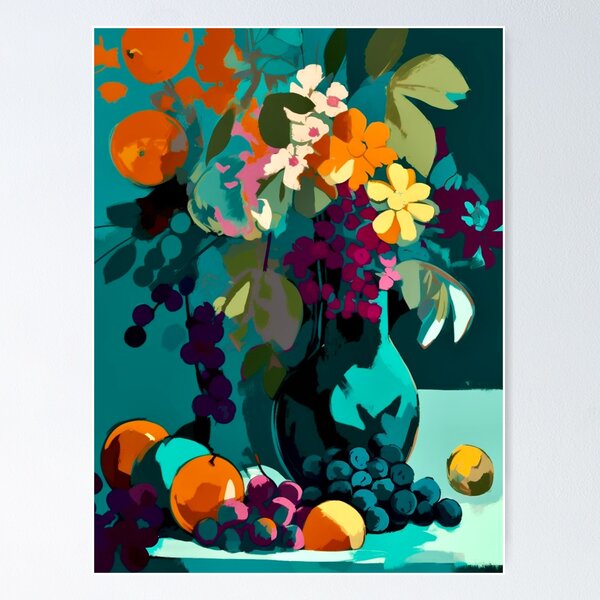 Item preview, Orange & Teal Matisse Flower: Classic Modern Art Illustration V.6 designed and sold by Pexelpanoramas.