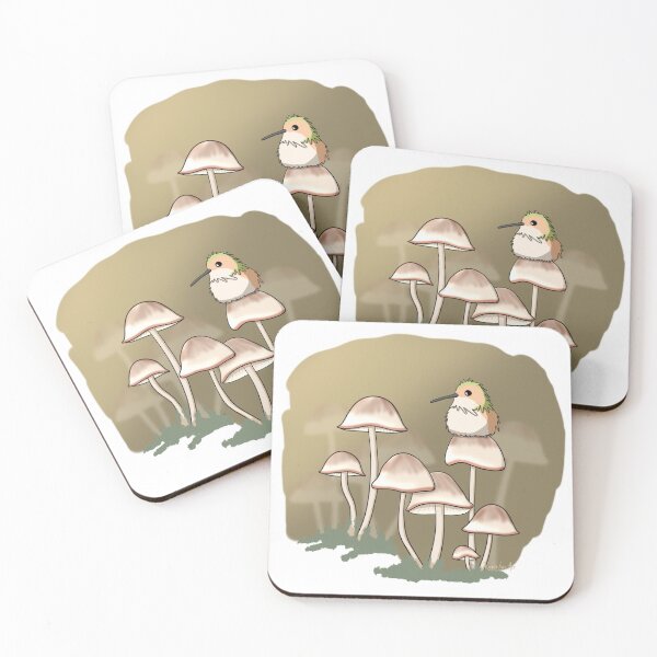Item preview, Tiny Hummingbird, Tiny Mushrooms designed and sold by RhondaLuluArt.