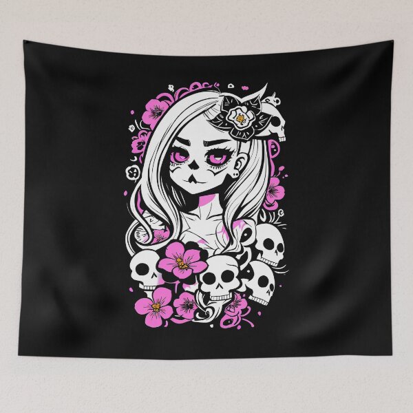 Item preview, Vibrant Blossom Skull Artwork designed and sold by Mechanical-Artt.