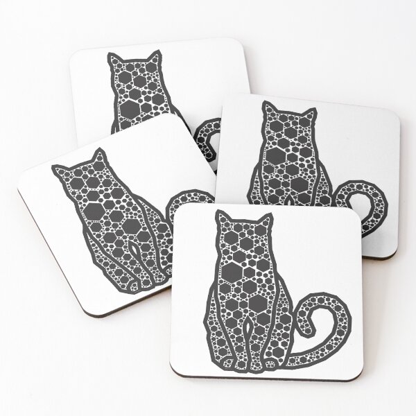 Item preview, cat with hexagons designed and sold by POPULARGOLD.
