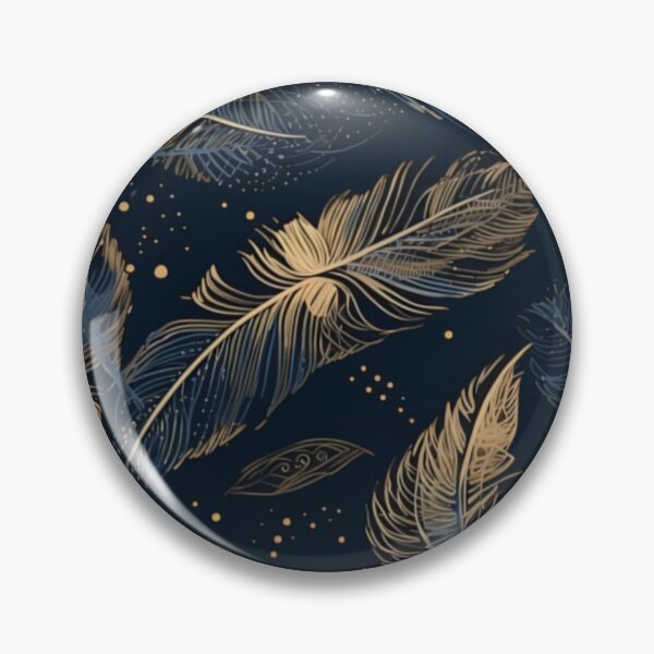 Item preview, Gold and blue color feathers flying freely (Customized) designed and sold by Lotusticker.
