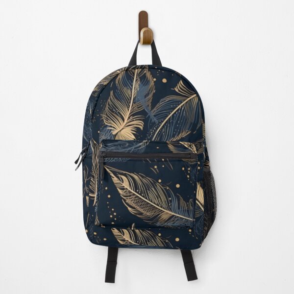 Item preview, Gold and blue color feathers flying freely (Customized) designed and sold by Lotusticker.