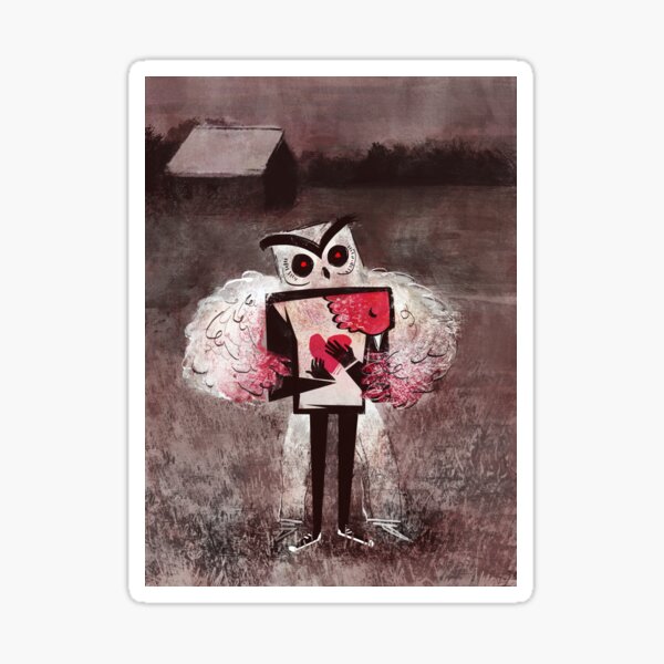 "Owl and Tanager" Sticker by grrrenadine | Redbubble