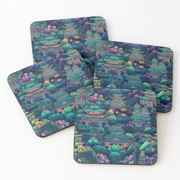 Item preview, Psychedelic Temple Landscape designed and sold by UnemployedArt.