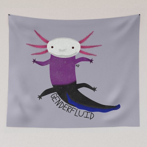 Item preview, Genderfluid Pride Flag Axolotl designed and sold by HopelessHazard.