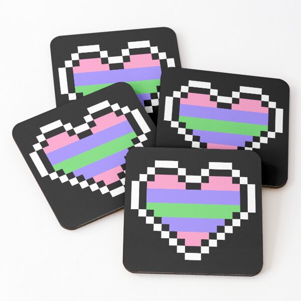 Item preview, Heart flag from Trigénero / Trigender community pixel art black background designed and sold by Axel-Speed.