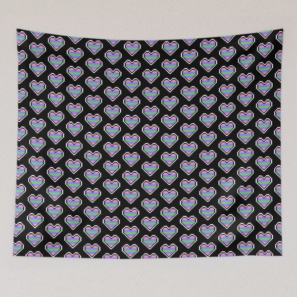 Item preview, Heart flag from Trigénero / Trigender community pixel art black background designed and sold by Axel-Speed.