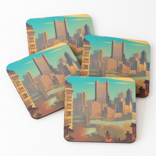 Item preview, Vintage Travel Poster: Pittsburgh V.4 designed and sold by RoyallyColorful.