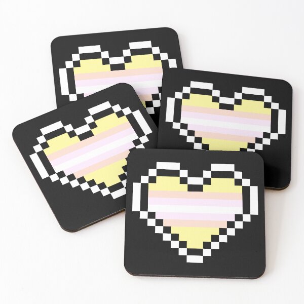 Item preview, Heart flag from Pangénero / Pangender community pixel art black background designed and sold by Axel-Speed.