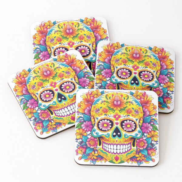 Item preview, Flower colored smiling skull designed and sold by FreeFlowSoul.