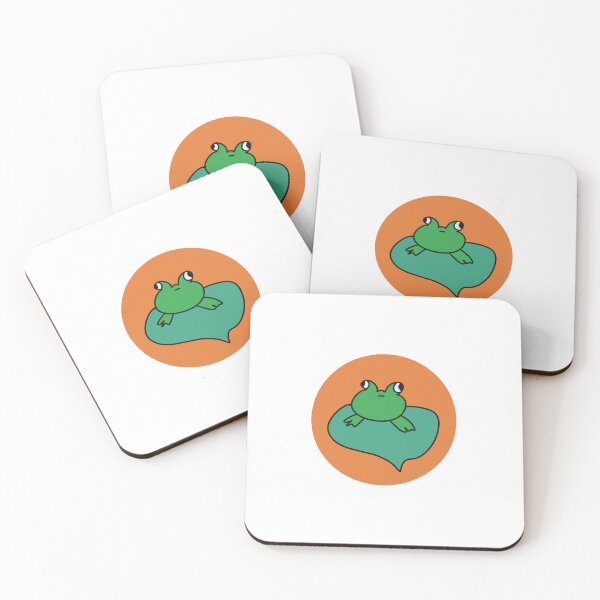 Item preview, Simple green frog on a leaf designed and sold by BeastlyBestie.