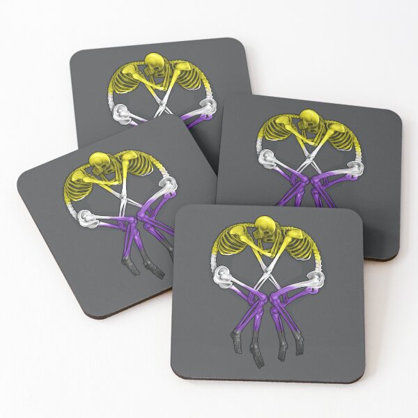 Item preview, Nonbinary Flag Skeleton Love designed and sold by jeffective.