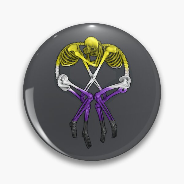 Item preview, Nonbinary Flag Skeleton Love designed and sold by jeffective.