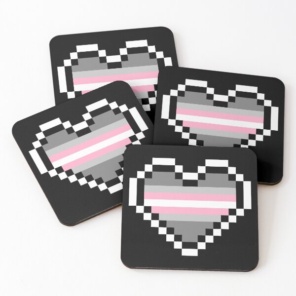 Item preview, Heart flag from Demigirl community pixel art black background designed and sold by Axel-Speed.